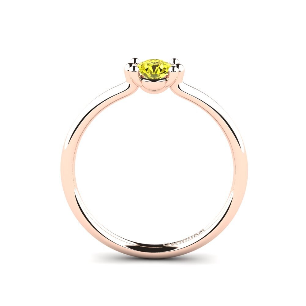 14ct Rose Gold Yellow Diamond Women's Ring Dorotea