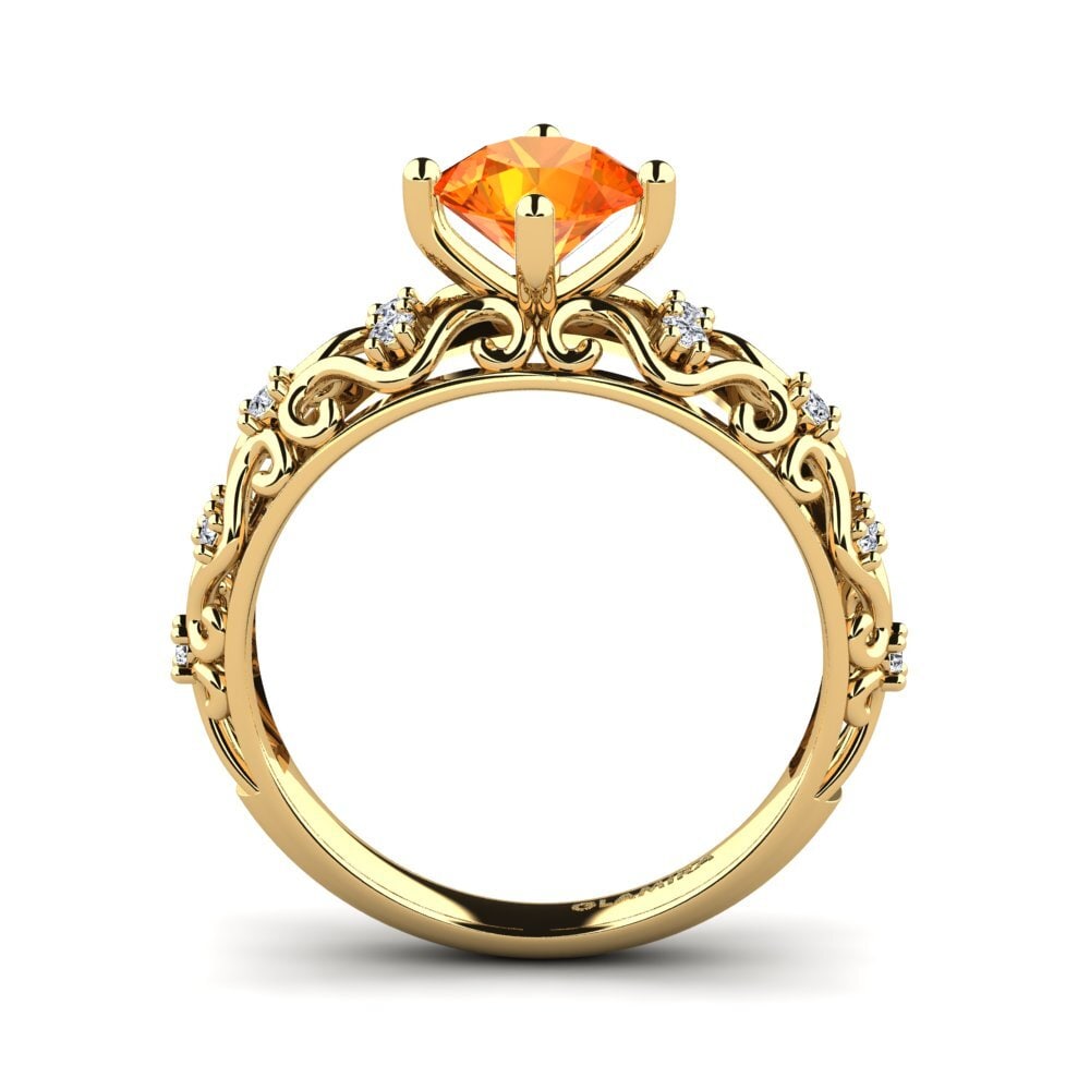 Orange Sapphire Engagement Ring Ebba
