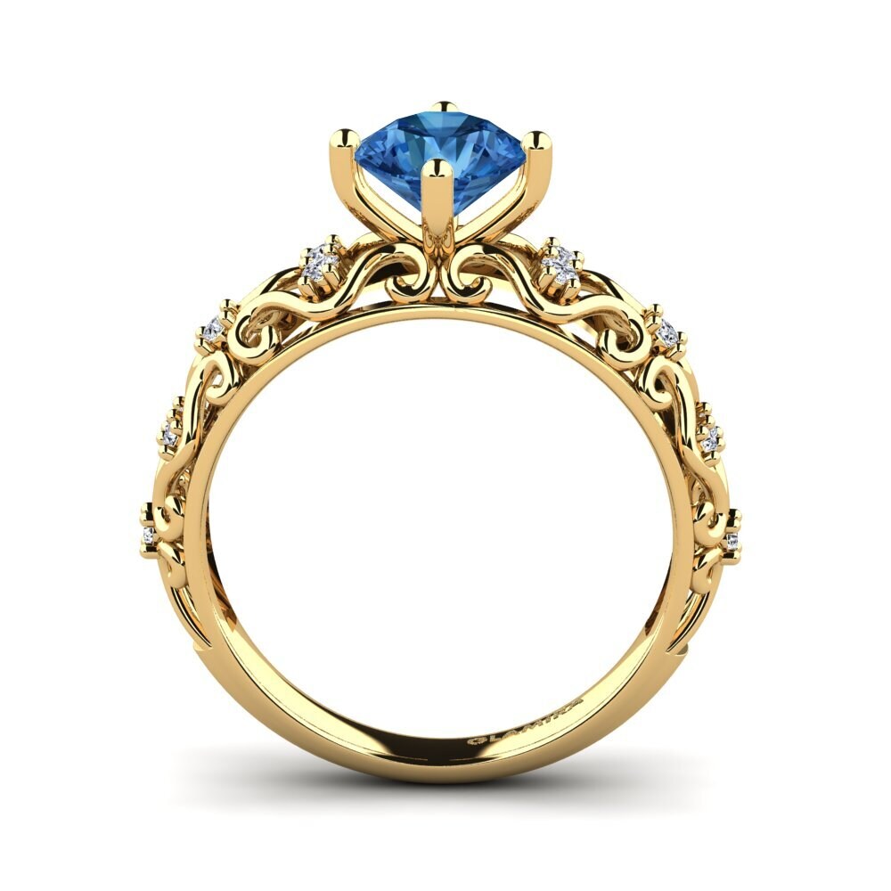 Circonita Azul Oscuro Anillo de compromiso Ebba
