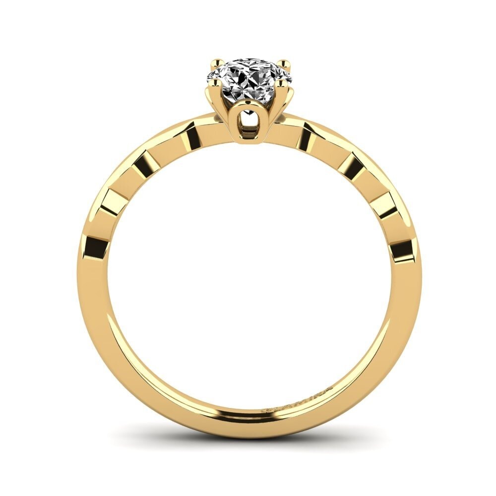 14k 黃色K金 莫桑石 訂婚戒指 Effie 0.5 crt