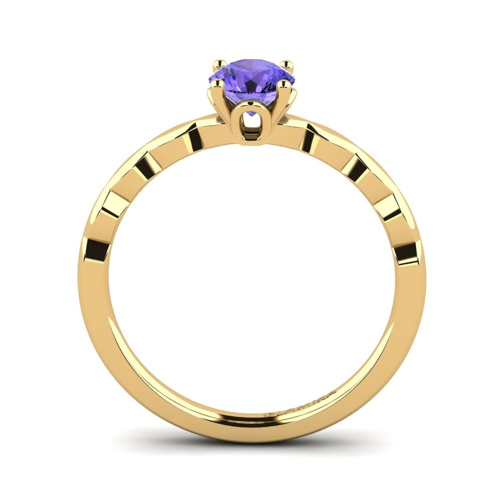 18k Oro Amarillo Tanzanita Anillo de compromiso Effie 0.5 crt