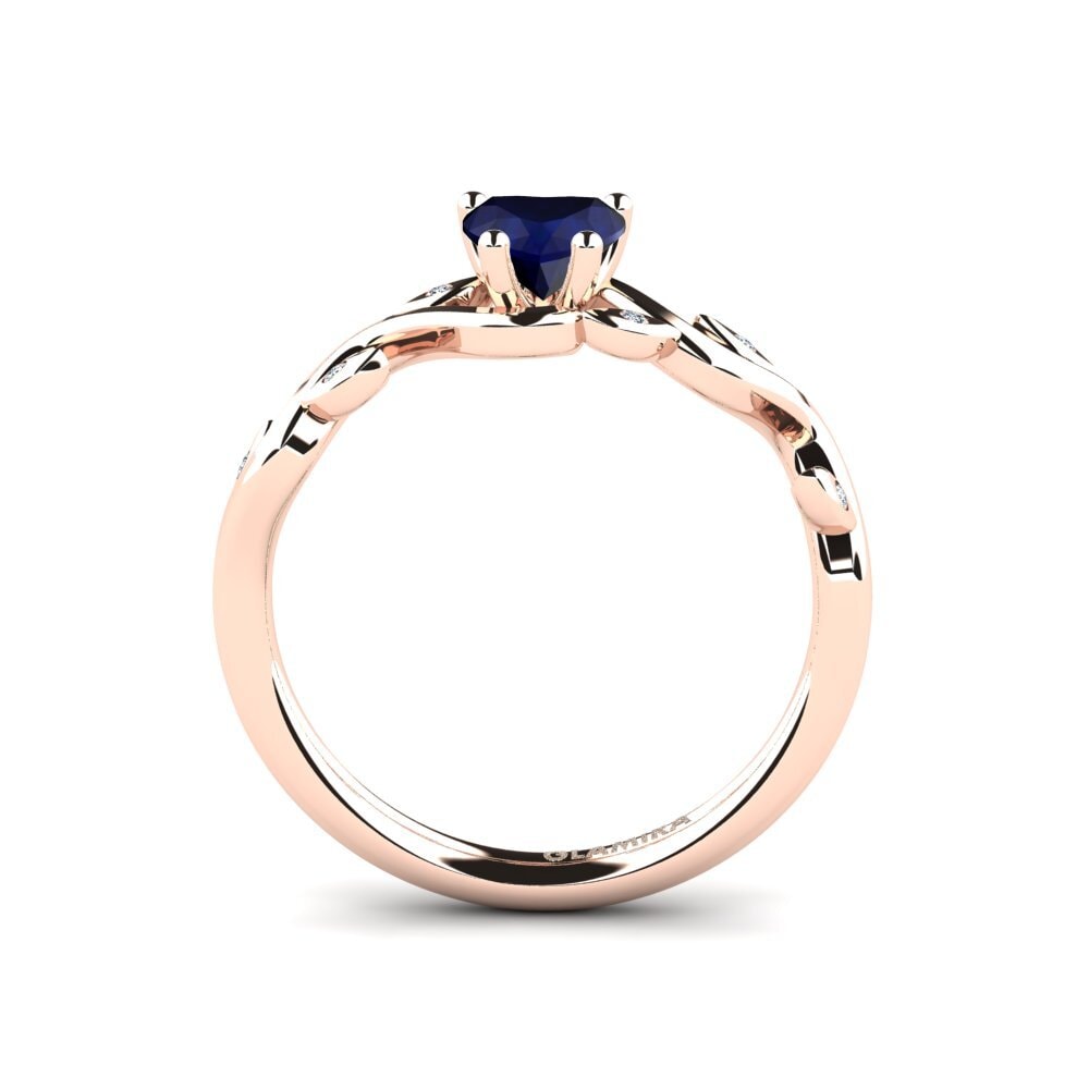 14ct Rose Gold Sapphire Engagement Ring Efrata