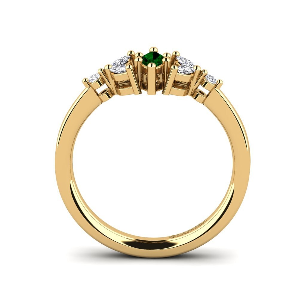 Circonita Verde Anillo de compromiso Efthemia