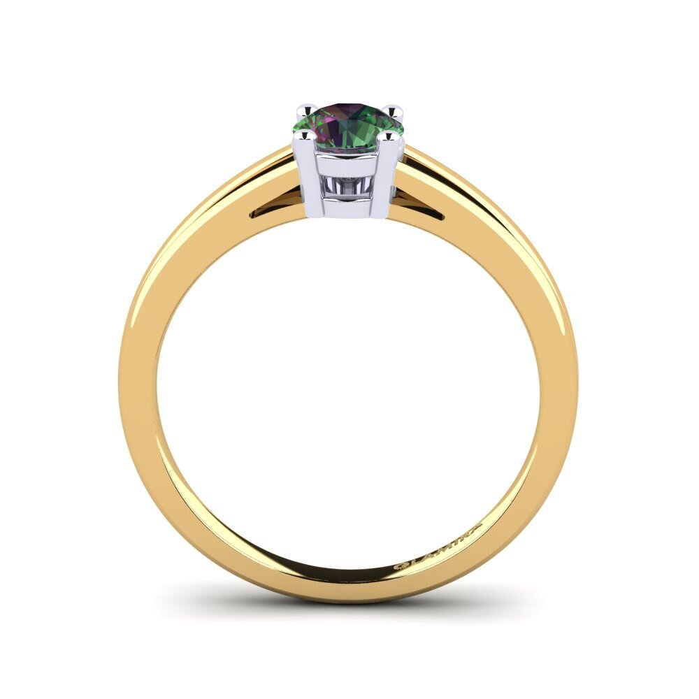 750 Gelb & Weißgold Mystic Topas Verlobungsring Ellie 0.5crt