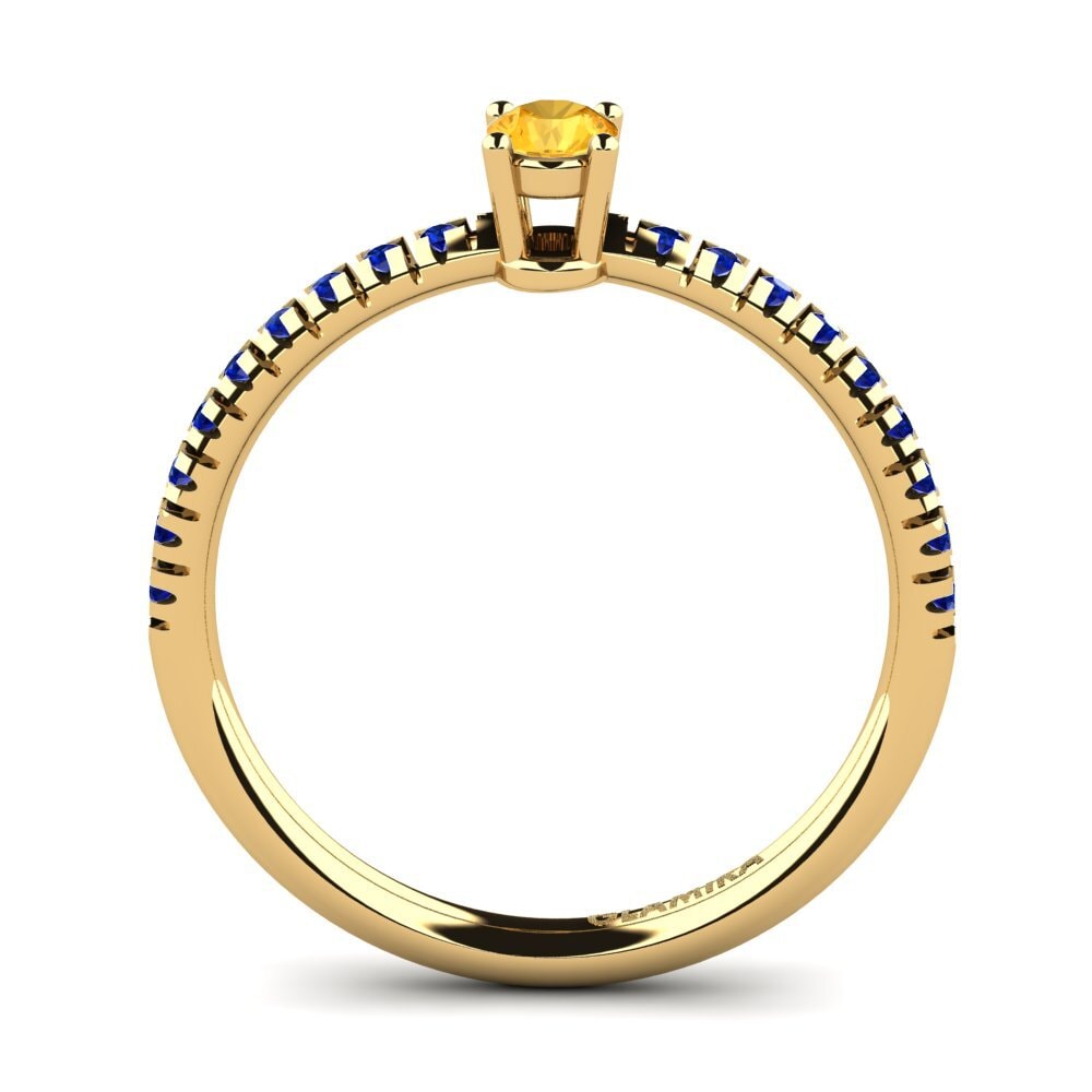 14ct Yellow Gold Citrine Engagement Ring Empire
