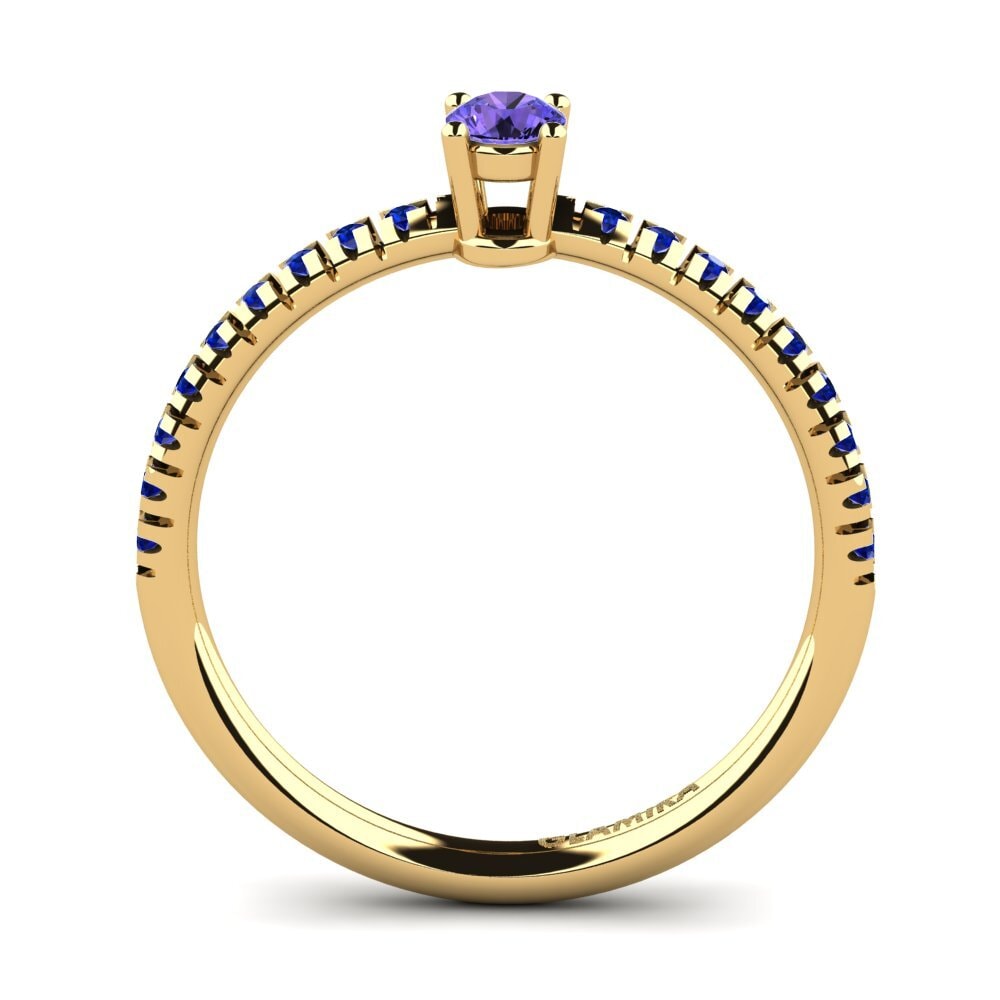 14ct Yellow Gold Tanzanite Engagement Ring Empire