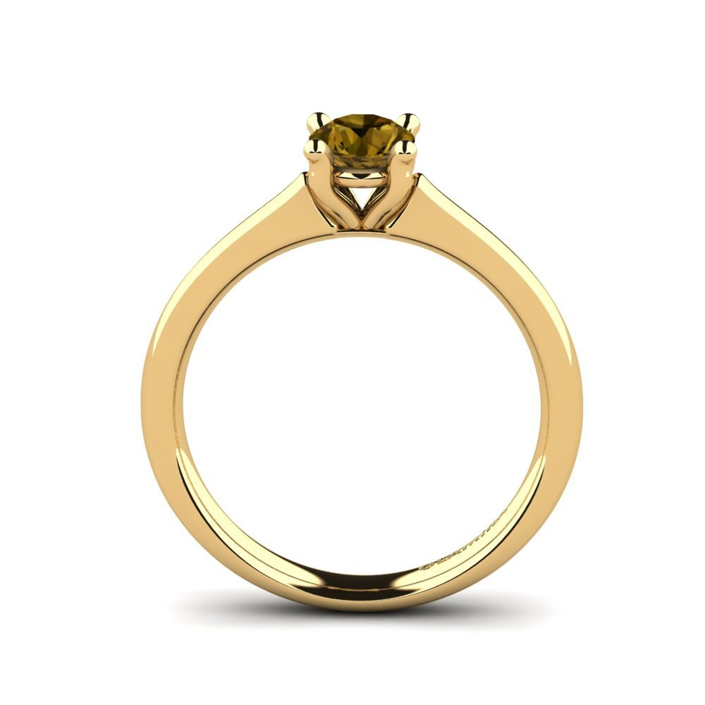 Zircão Castanha Anel de Noivado Ersilia 0.5 crt