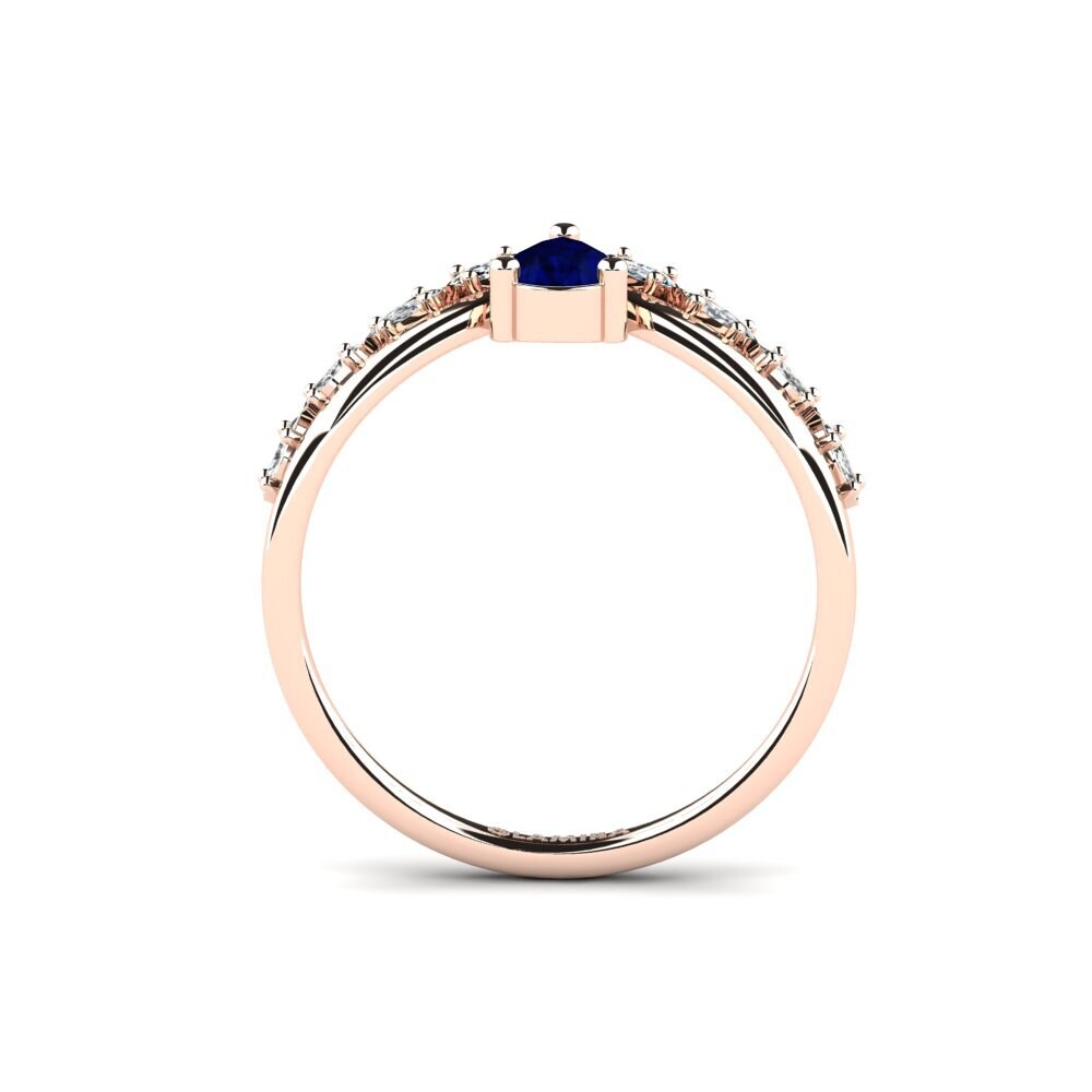 14ct Rose Gold Sapphire Engagement Ring Eschati