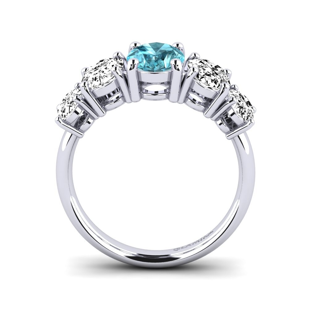 Blue Zircon Engagement Ring Esmarie