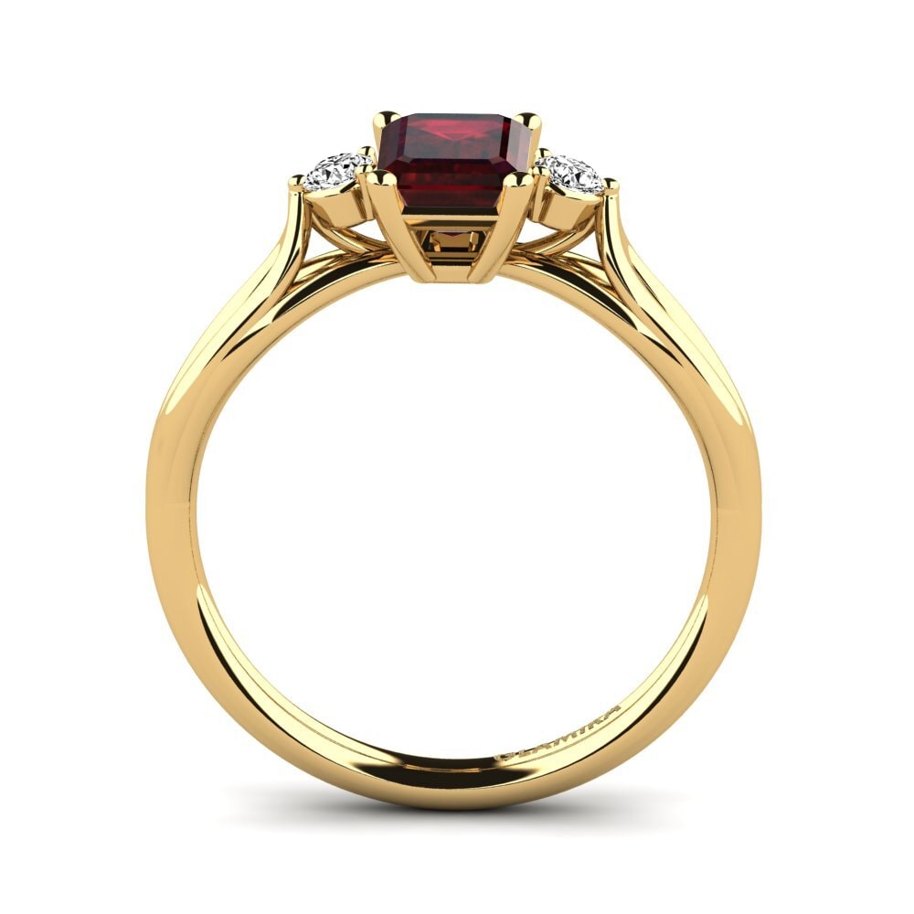 14k Oro Amarillo Granate Anillo de compromiso Gaynelle