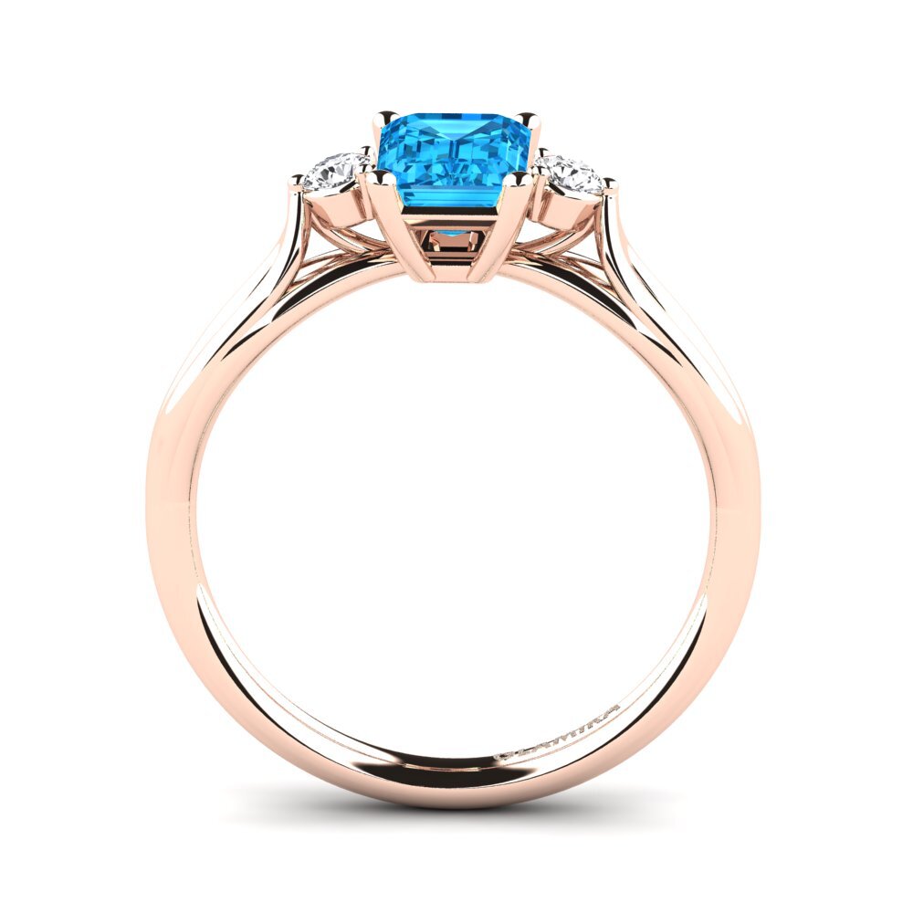 18k Oro Rosa Anillo de compromiso Gaynelle