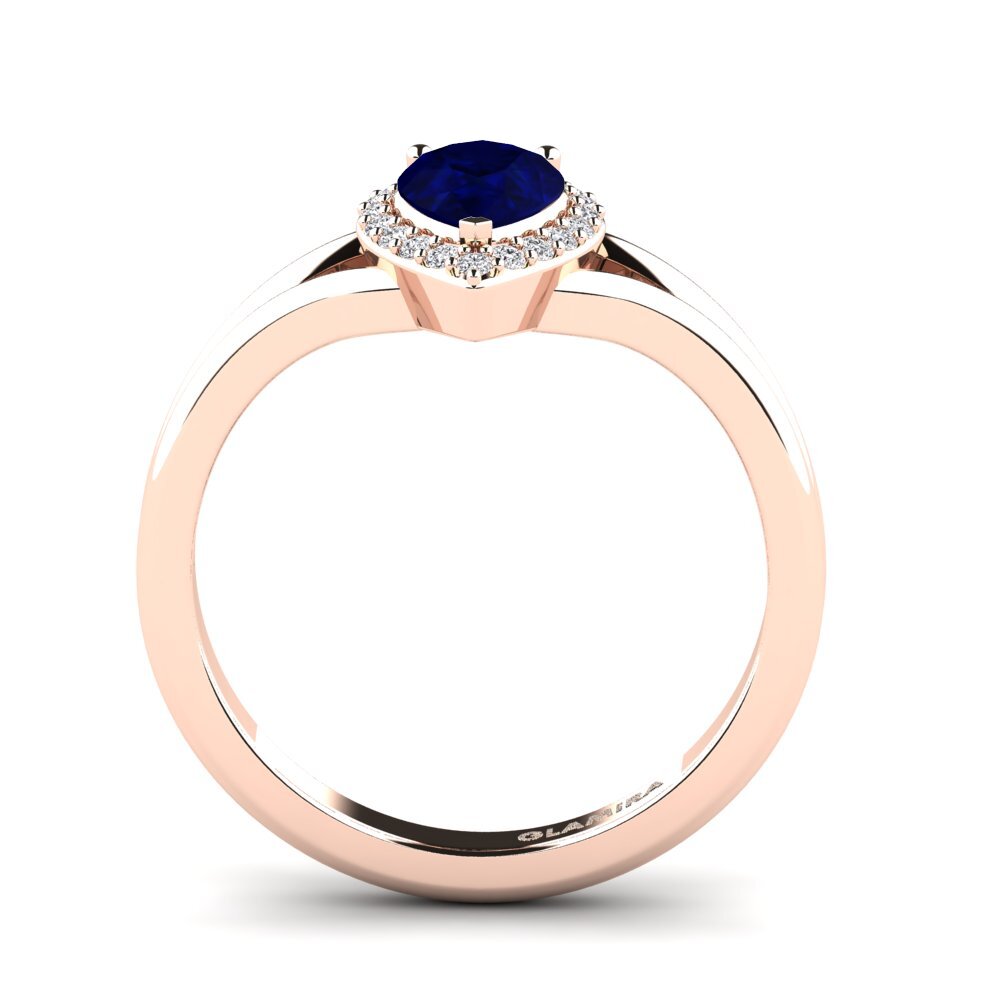 14ct Rose Gold Sapphire Engagement Ring Glinda