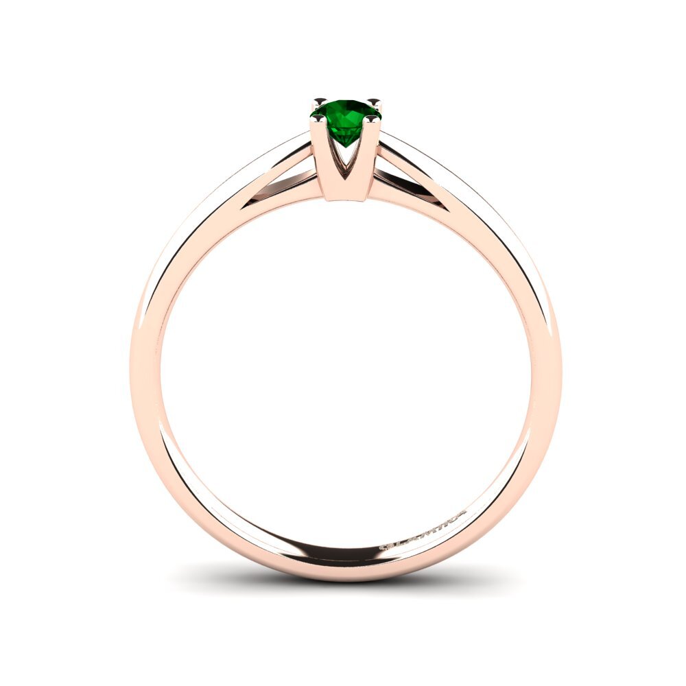 14ct Rose Gold Green Zirconia Women's Ring Grace 0.16 crt