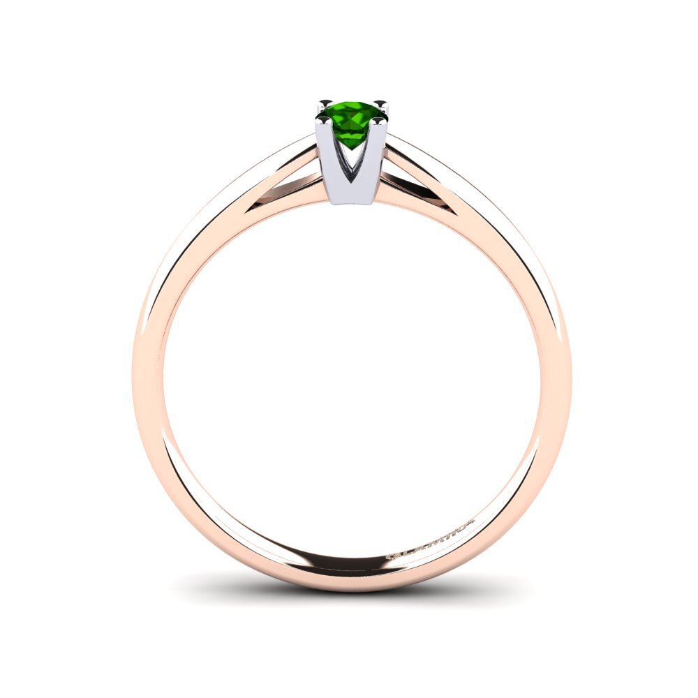 18ct Rose & White Gold Green Tourmaline Women's Ring Grace 0.16 crt