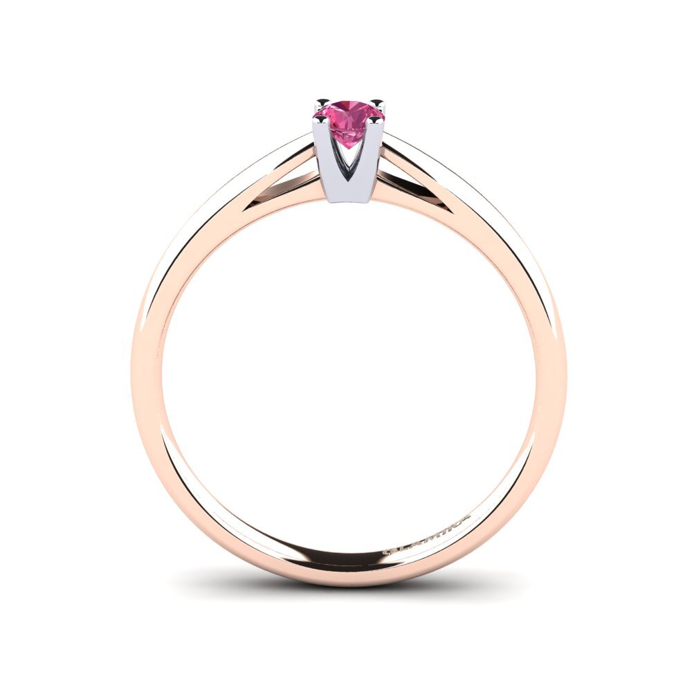 18ct Rose & White Gold Pink Tourmaline Women's Ring Grace 0.16 crt