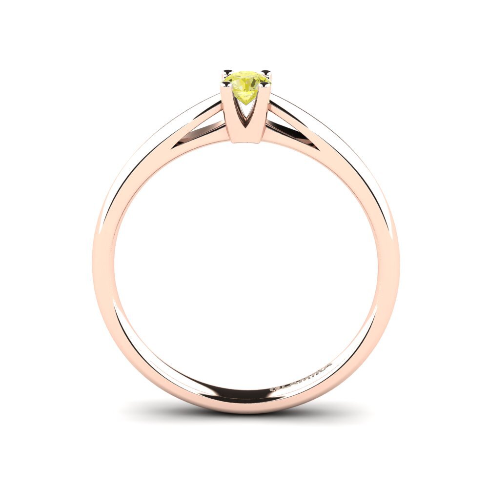 14ct Rose Gold Yellow Diamond Women's Ring Grace 0.16 crt