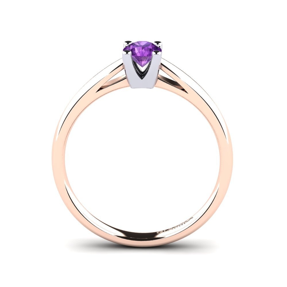 14ct Rose / White Gold Amethyst Engagement Ring Grace