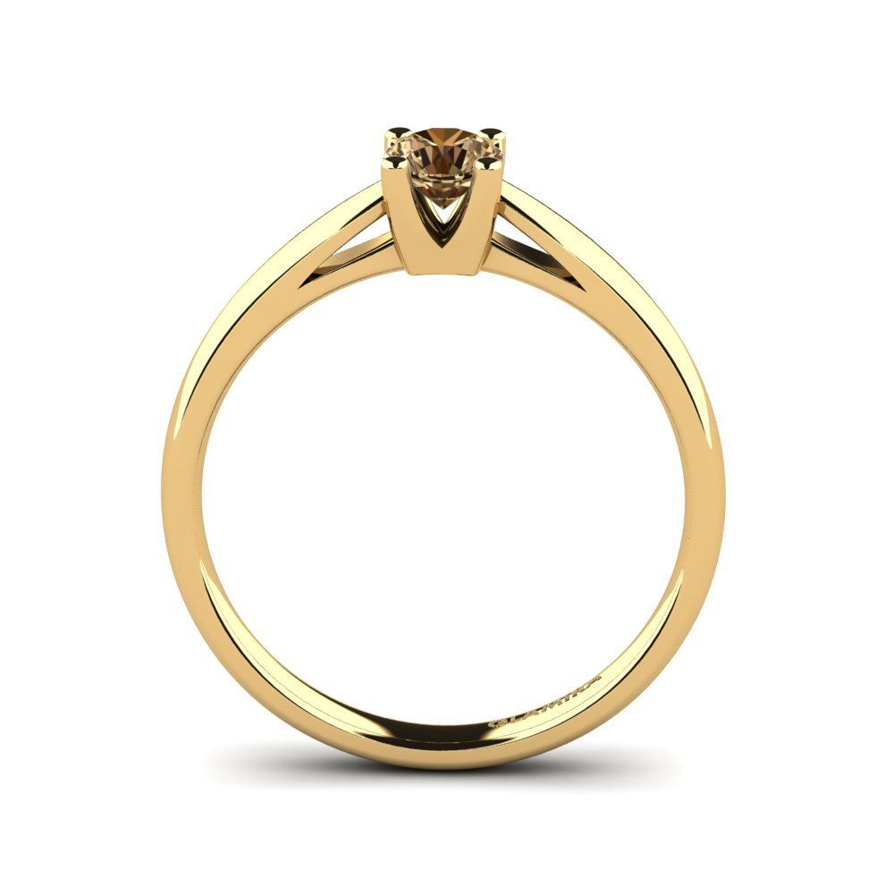 14ct Yellow Gold Brown Diamond Engagement Ring Grace