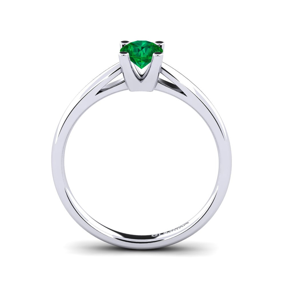 Émeraude (créée en laboratoire) Bague de fiançailles Grace 0.5crt