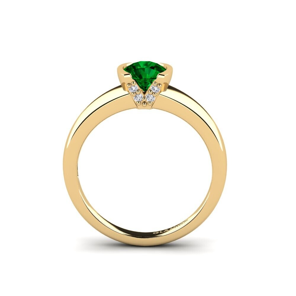 Green Zirconia Engagement Ring Gwen