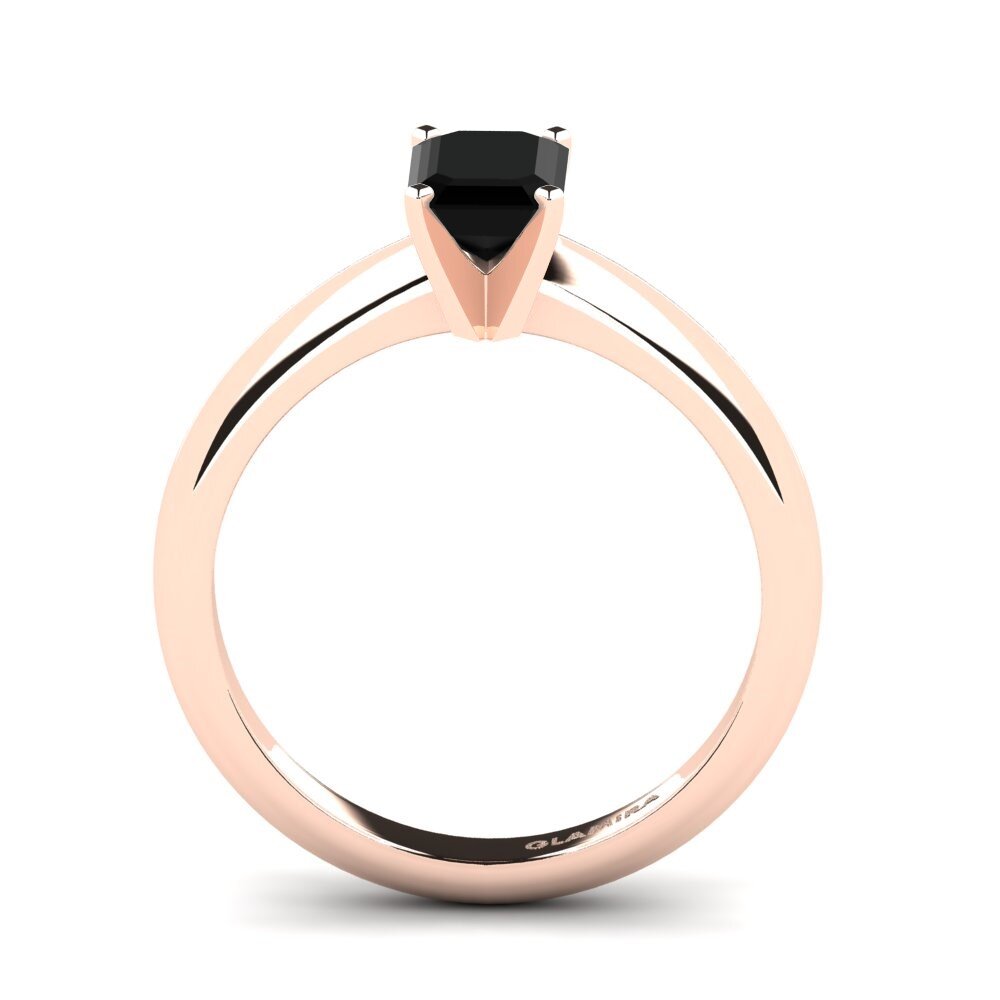 14ct Rose Gold Black Onyx Engagement Ring Hayley
