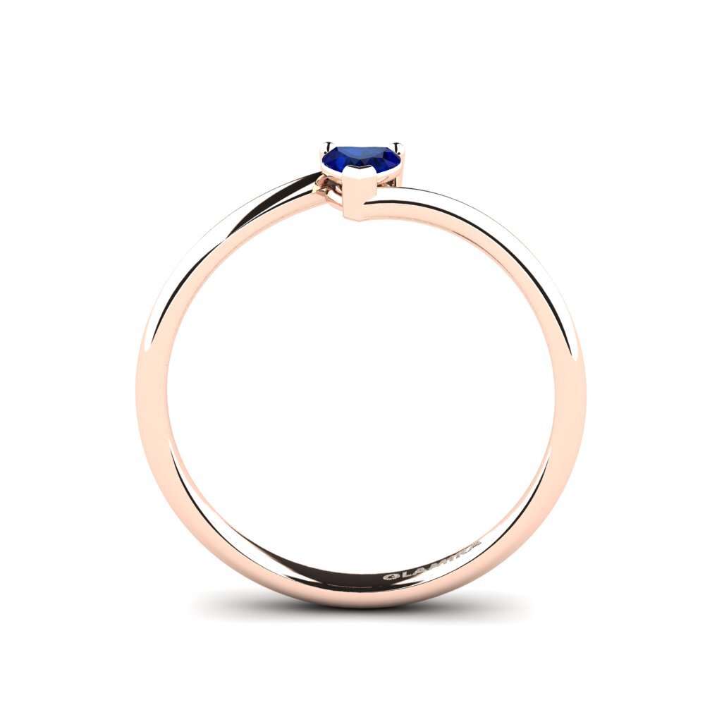 14ct Rose Gold Sapphire Engagement Ring Hearteye 3.5 mm