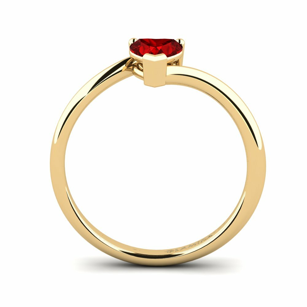 Ruby (Lab Created) Engagement Ring Hearteye 5.0 mm