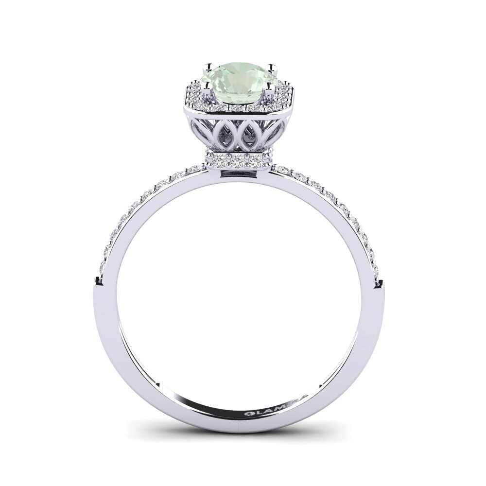 Green Amethyst Engagement Ring Hydrogenation