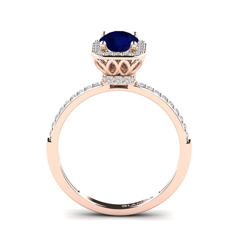 14ct Rose Gold Sapphire Engagement Ring Hydrogenation