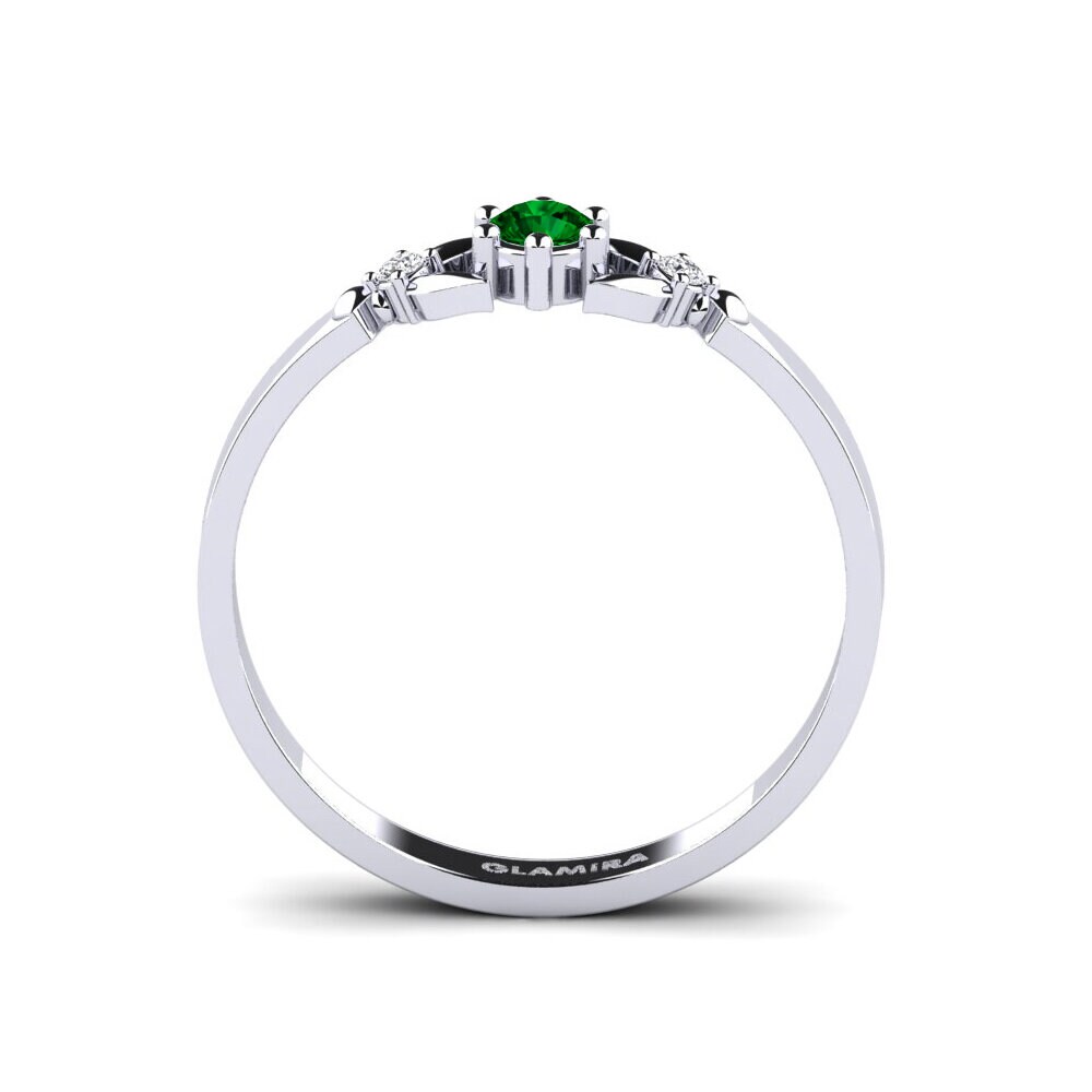 Green Zirconia Engagement Ring Iodine