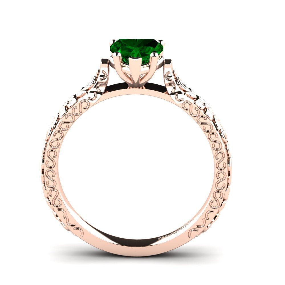 14ct Rose Gold Green Zirconia Women's Ring Joanna