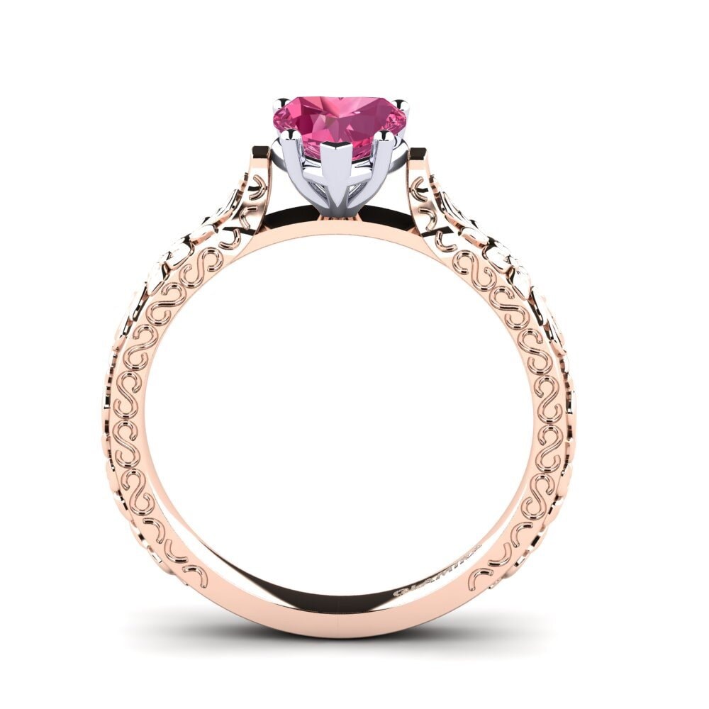 18ct Rose & White Gold Pink Tourmaline Women's Ring Joanna