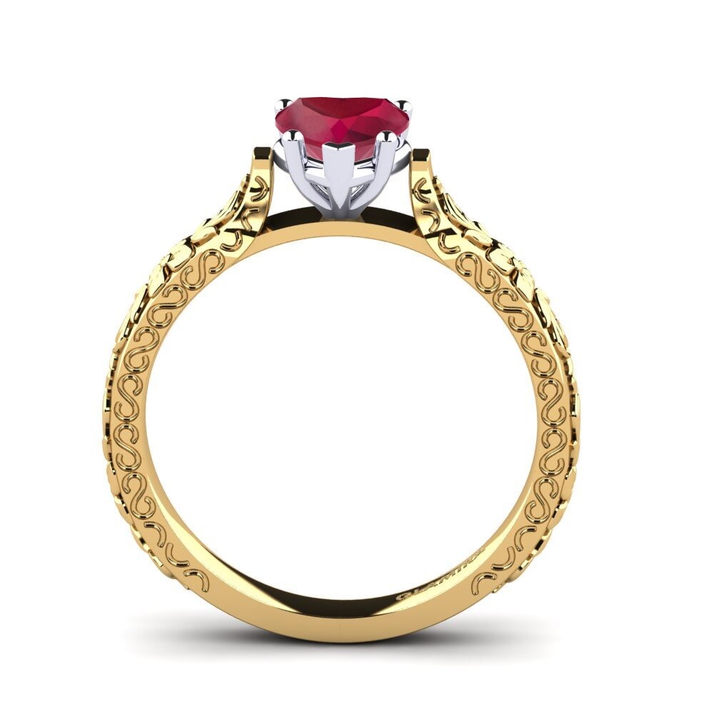 14ct Yellow & White Gold Ruby Women's Ring Joanna