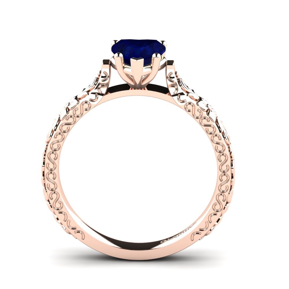 14ct Rose Gold Sapphire Women's Ring Joanna