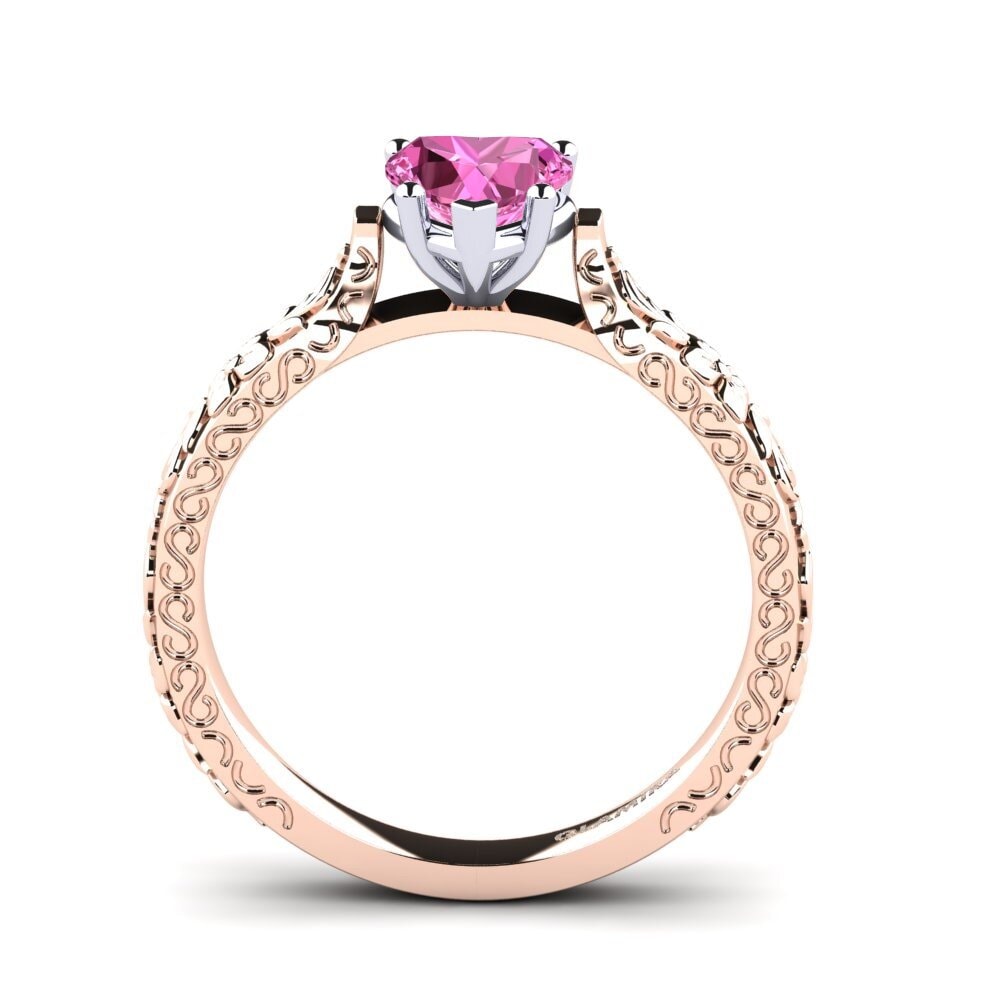 18ct Rose & White Gold Pink Topaz Women's Ring Joanna