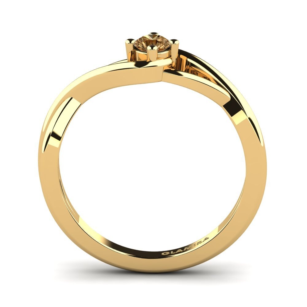 14ct Yellow Gold Brown Diamond Engagement Ring Joy