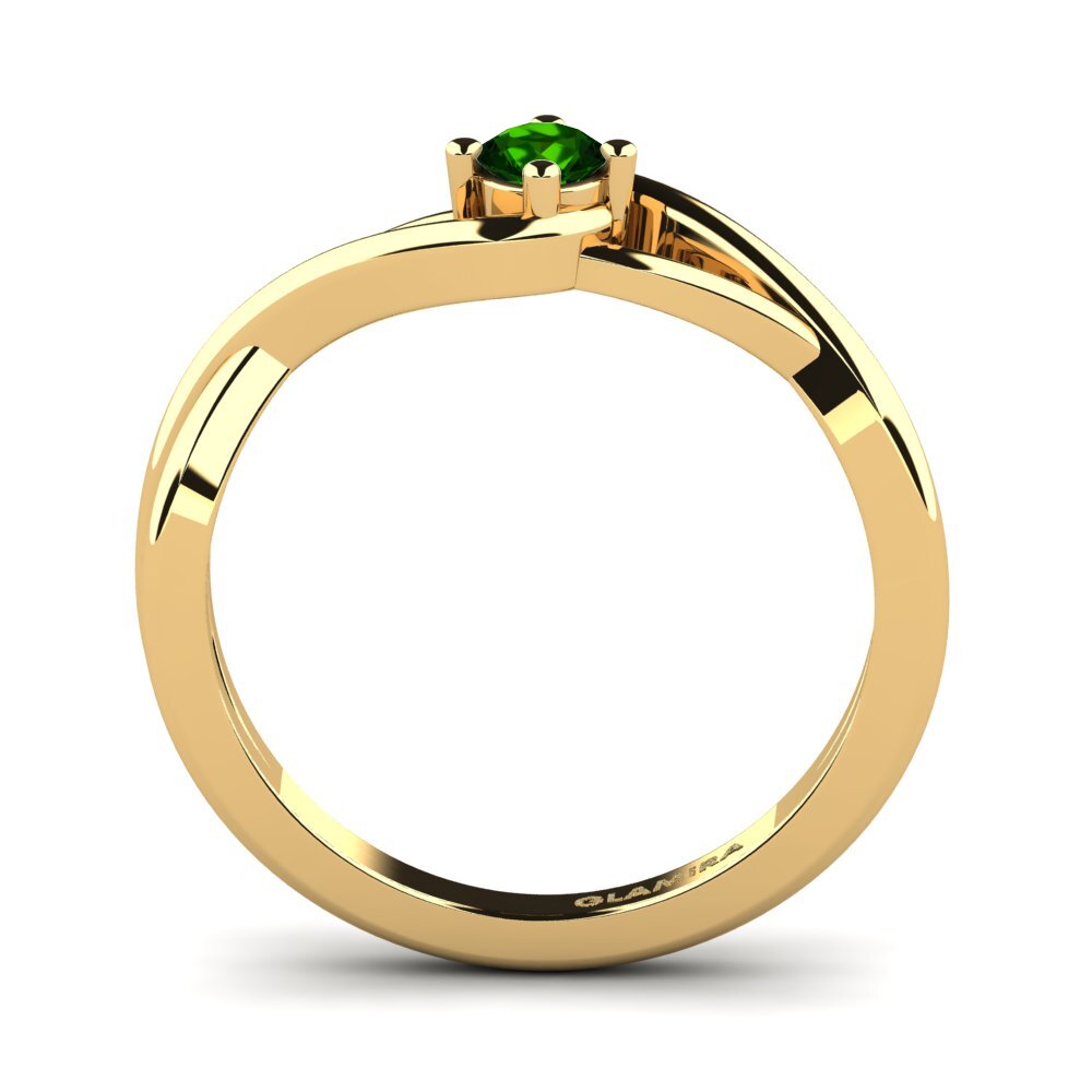 14ct Yellow Gold Green Tourmaline Engagement Ring Joy