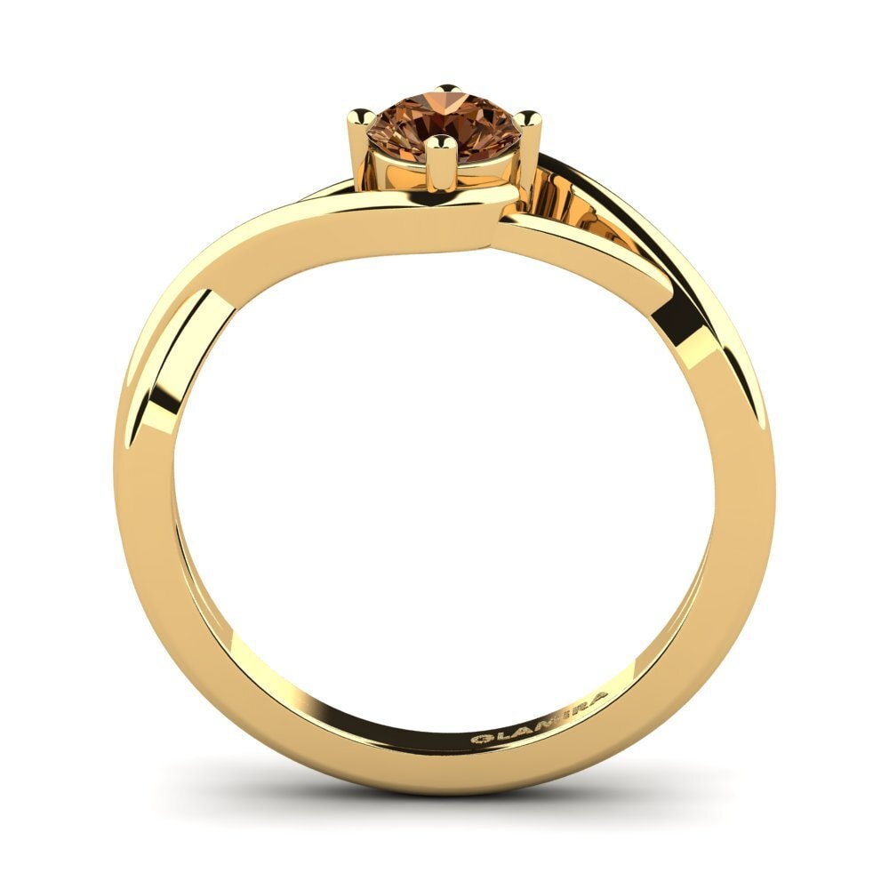 14ct Yellow Gold Brown Diamond Engagement Ring Joy 0.5 crt