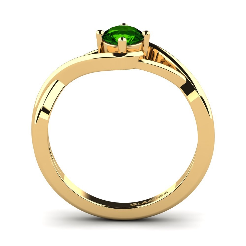 14ct Yellow Gold Green Tourmaline Engagement Ring Joy 0.5 crt