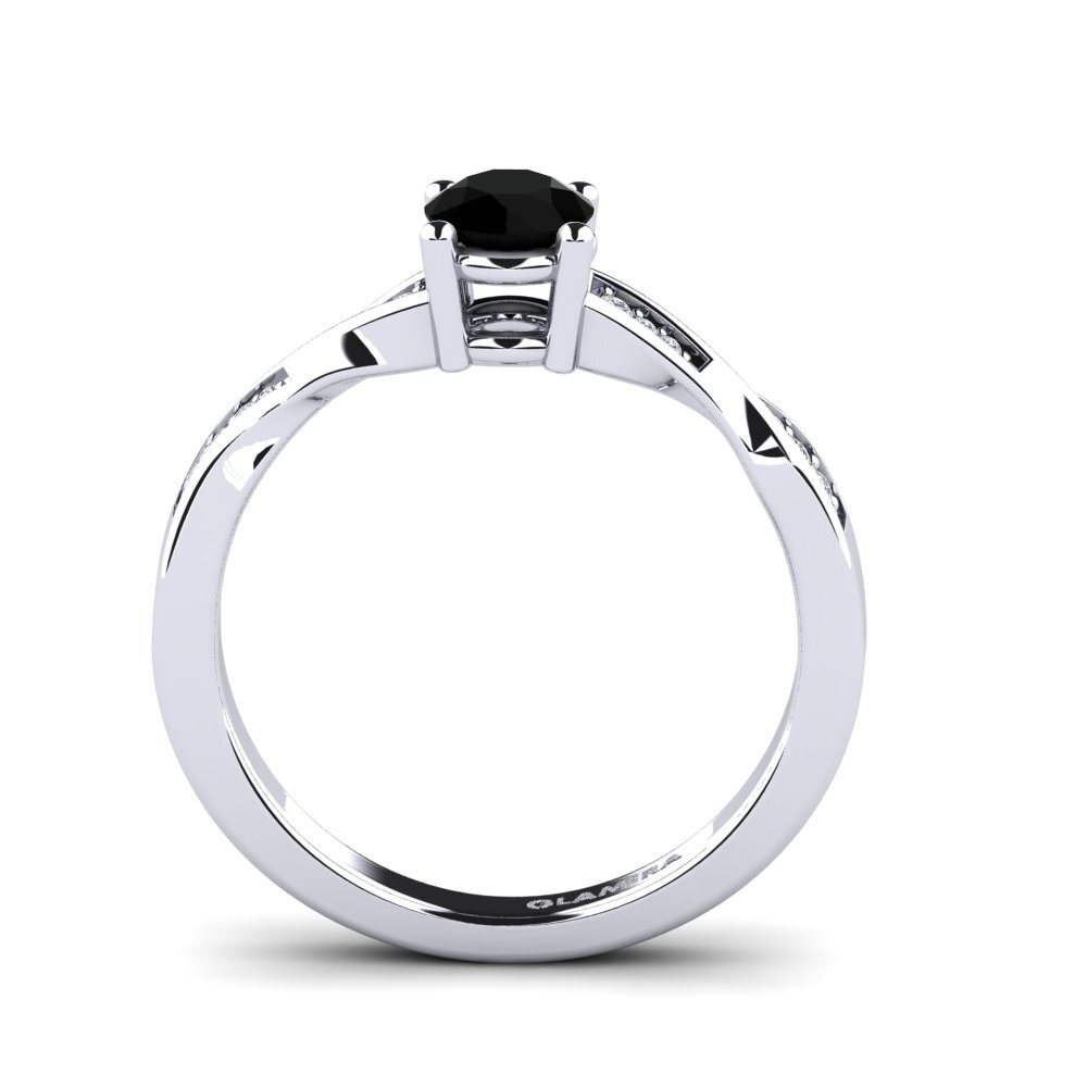 Black Sapphire Engagement Ring Kabena 0.5 crt