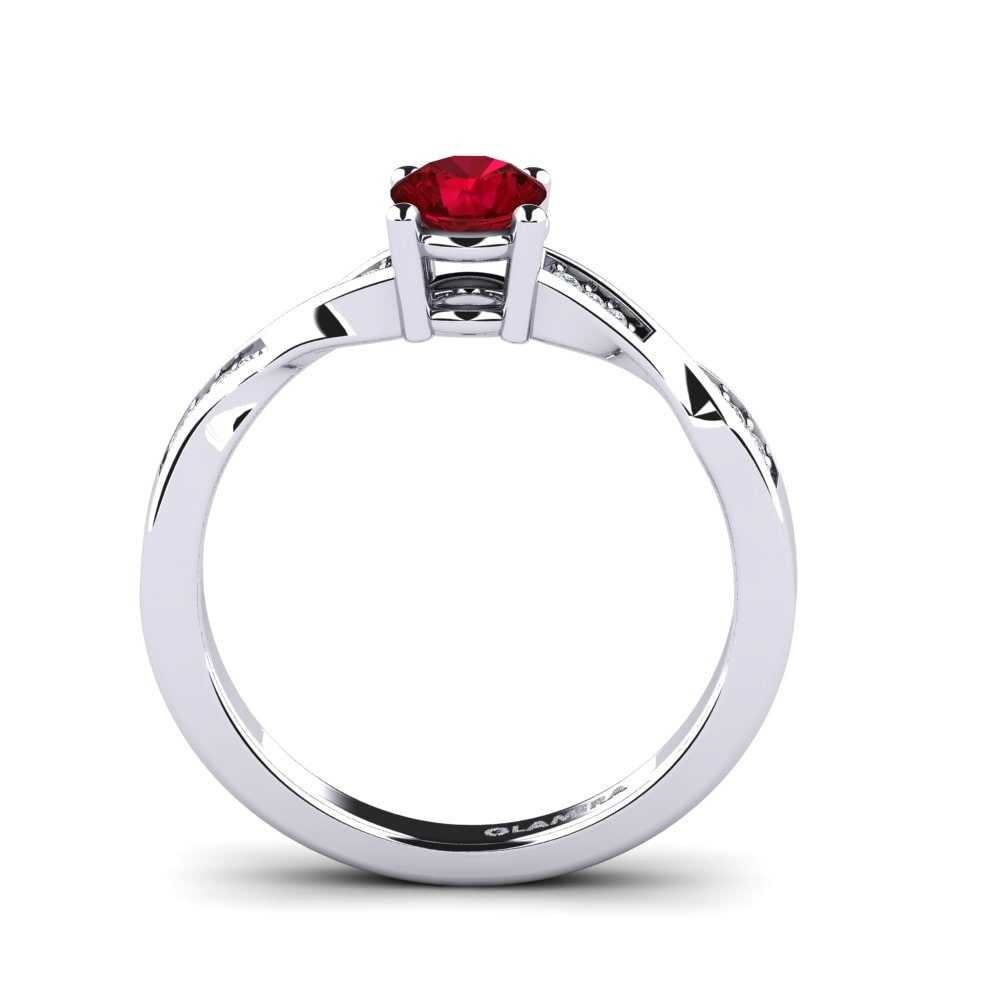 Red Zirconia Engagement Ring Kabena 0.5 crt