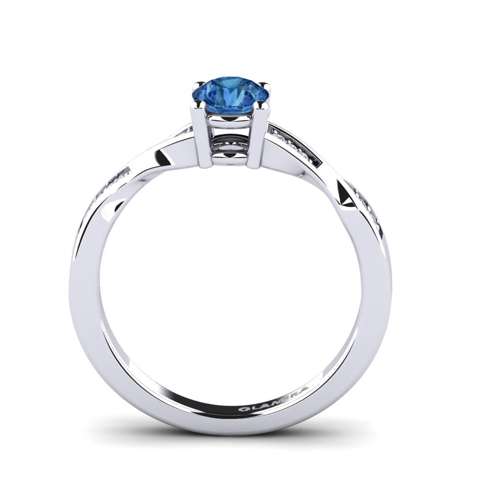 Dark Blue Zirconia Engagement Ring Kabena 0.5 crt