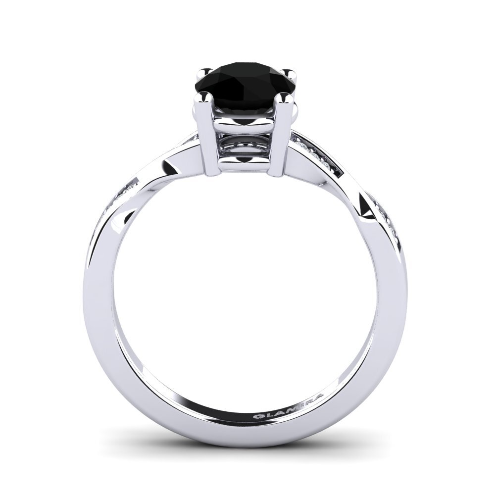 Black Sapphire Engagement Ring Kabena 1.0 crt
