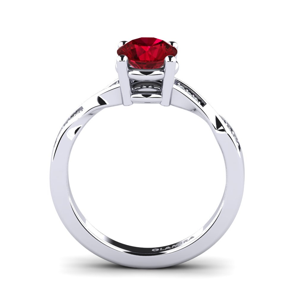 Red Zirconia Engagement Ring Kabena 1.0 crt