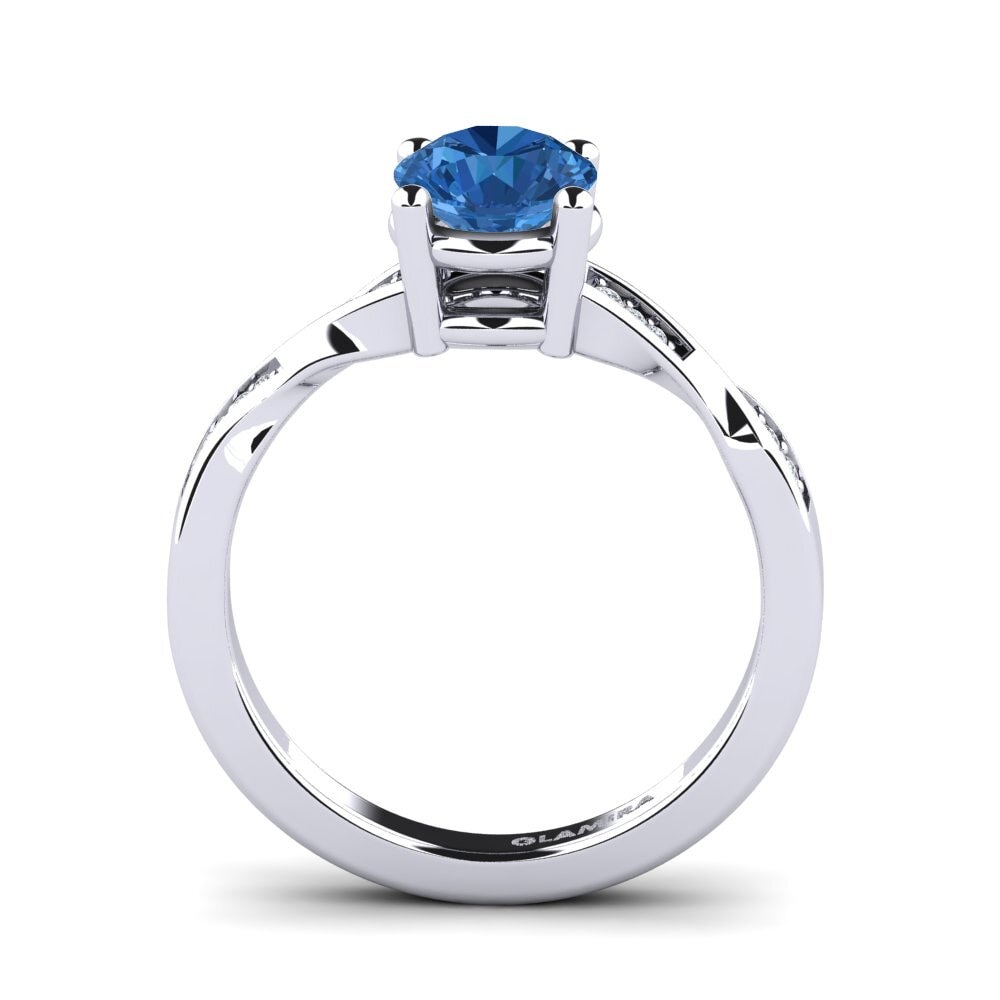 Dark Blue Zirconia Engagement Ring Kabena 1.0 crt
