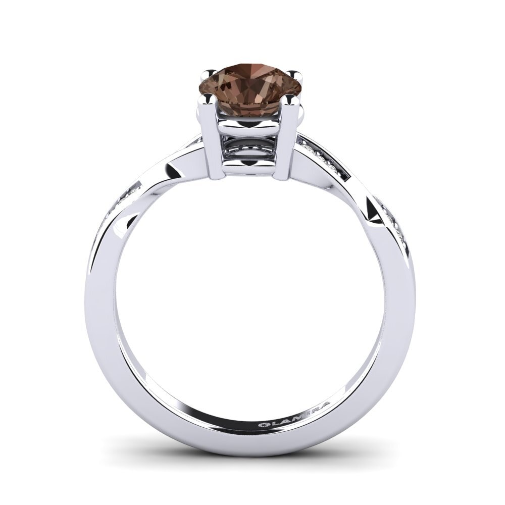 Quartzo fumé Anel de Noivado Kabena 1.0 crt