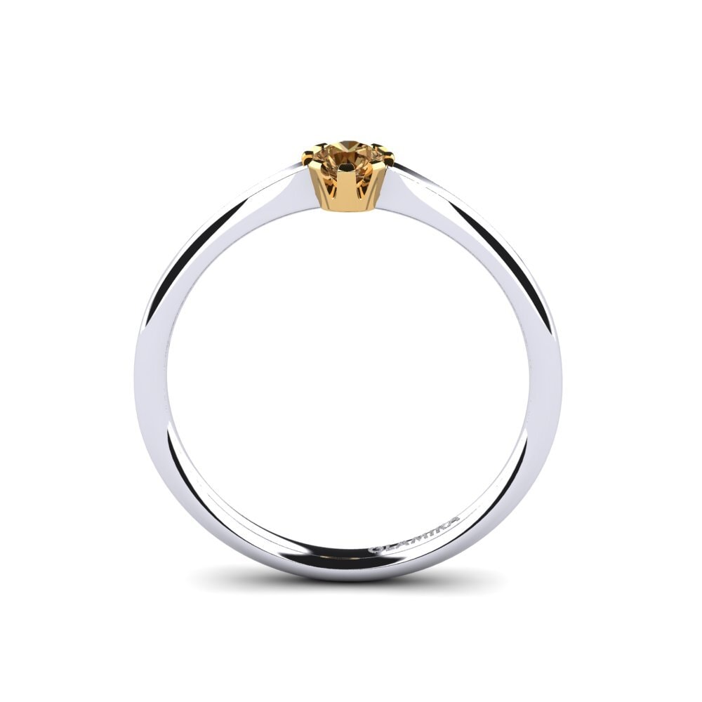 18ct White & Yellow Gold Brown Diamond Women's Ring Linderoth