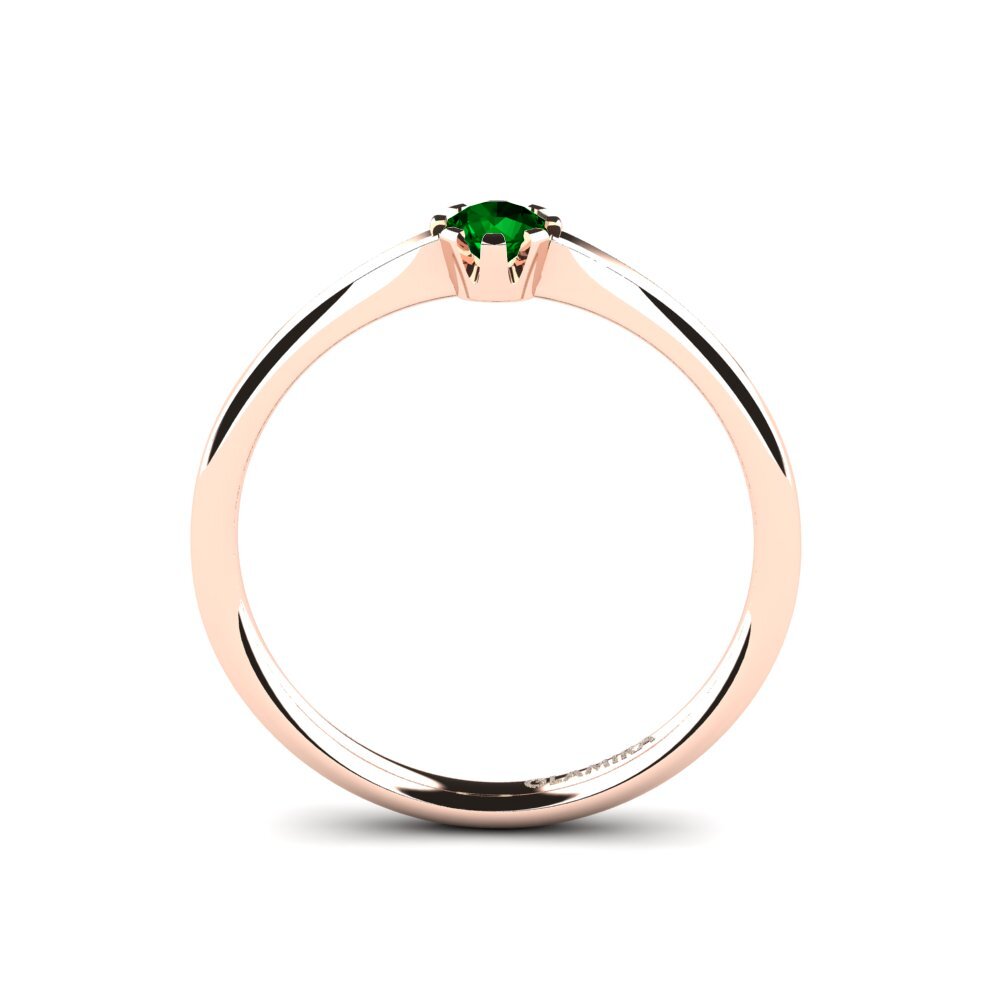 14ct Rose Gold Green Zirconia Women's Ring Linderoth