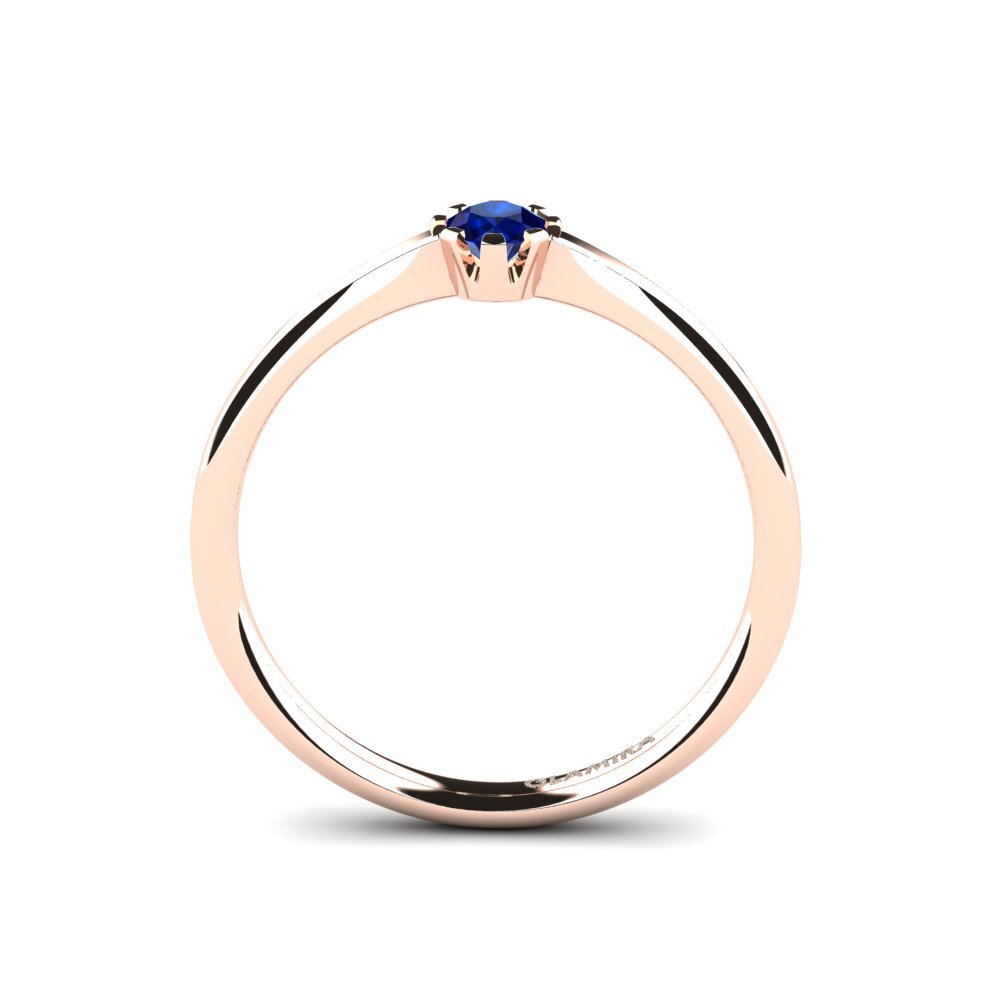 14ct Rose Gold Sapphire Women's Ring Linderoth