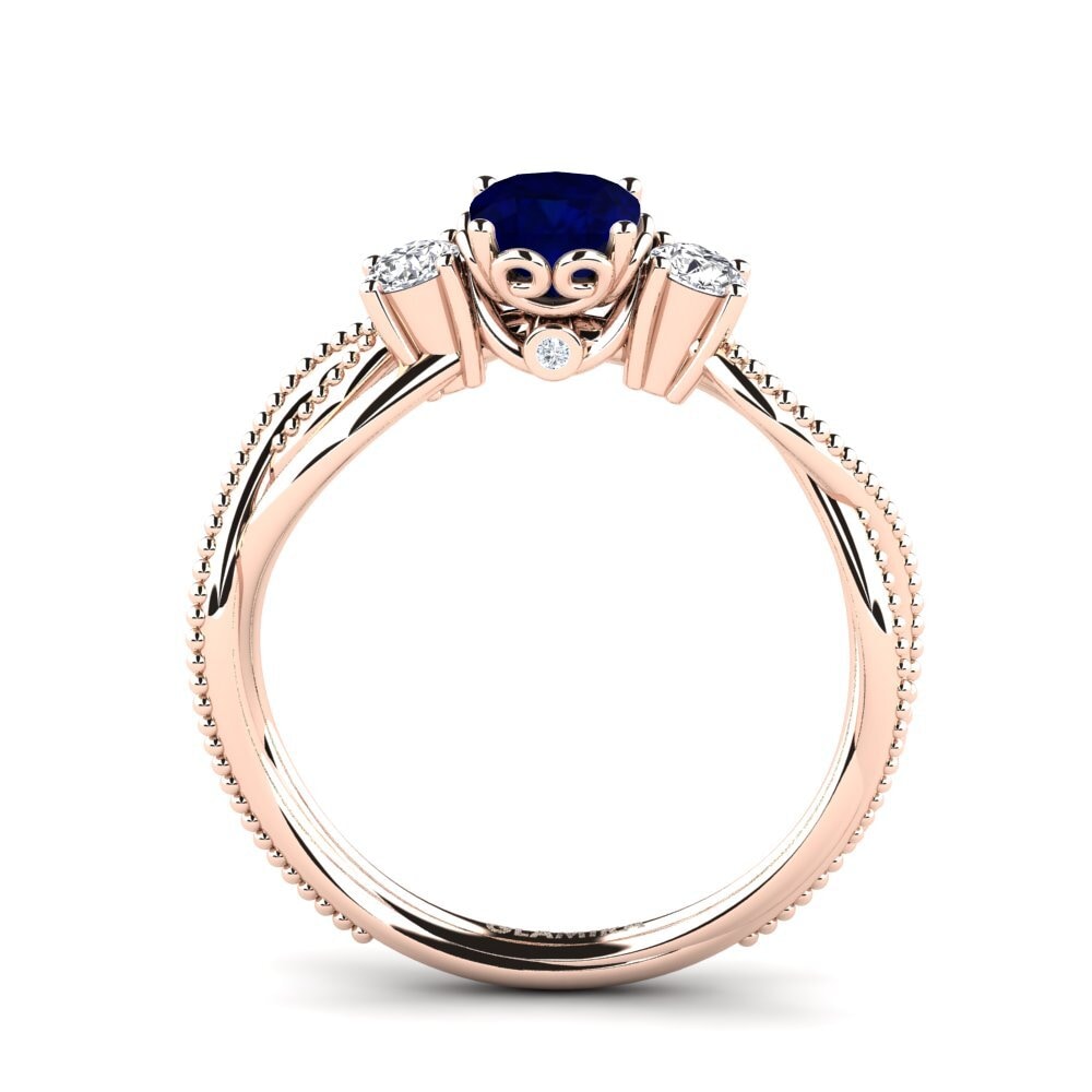 14ct Rose Gold Sapphire Engagement Ring Lordecita